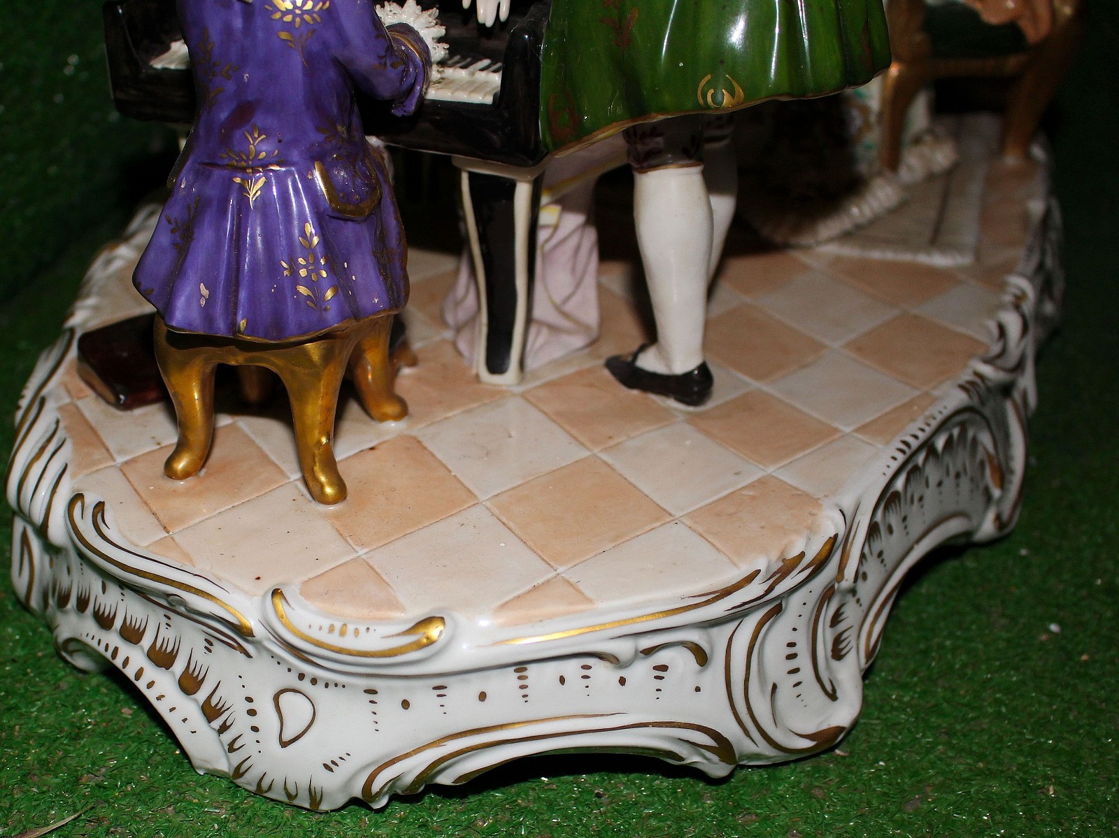 Dresden Porcelain Figurine Group Mozart Plays For Empress Theresa Hand Painted