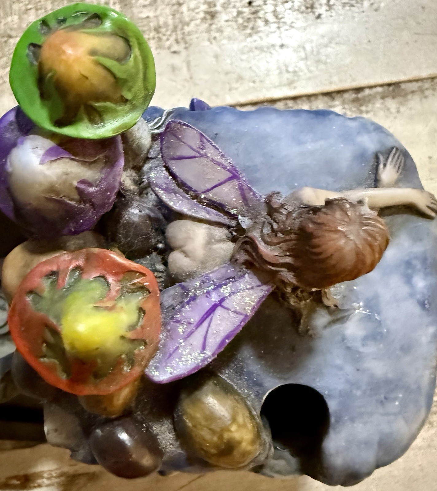 JIVE 2004 DOW Fairies Tree Puzzle Trinket Box Mushrooms Dragonflies Butterflies