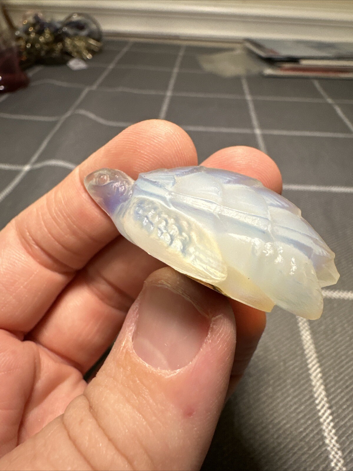 Turtle Sabino artisan opalescent crystal turtle artist signed made in France