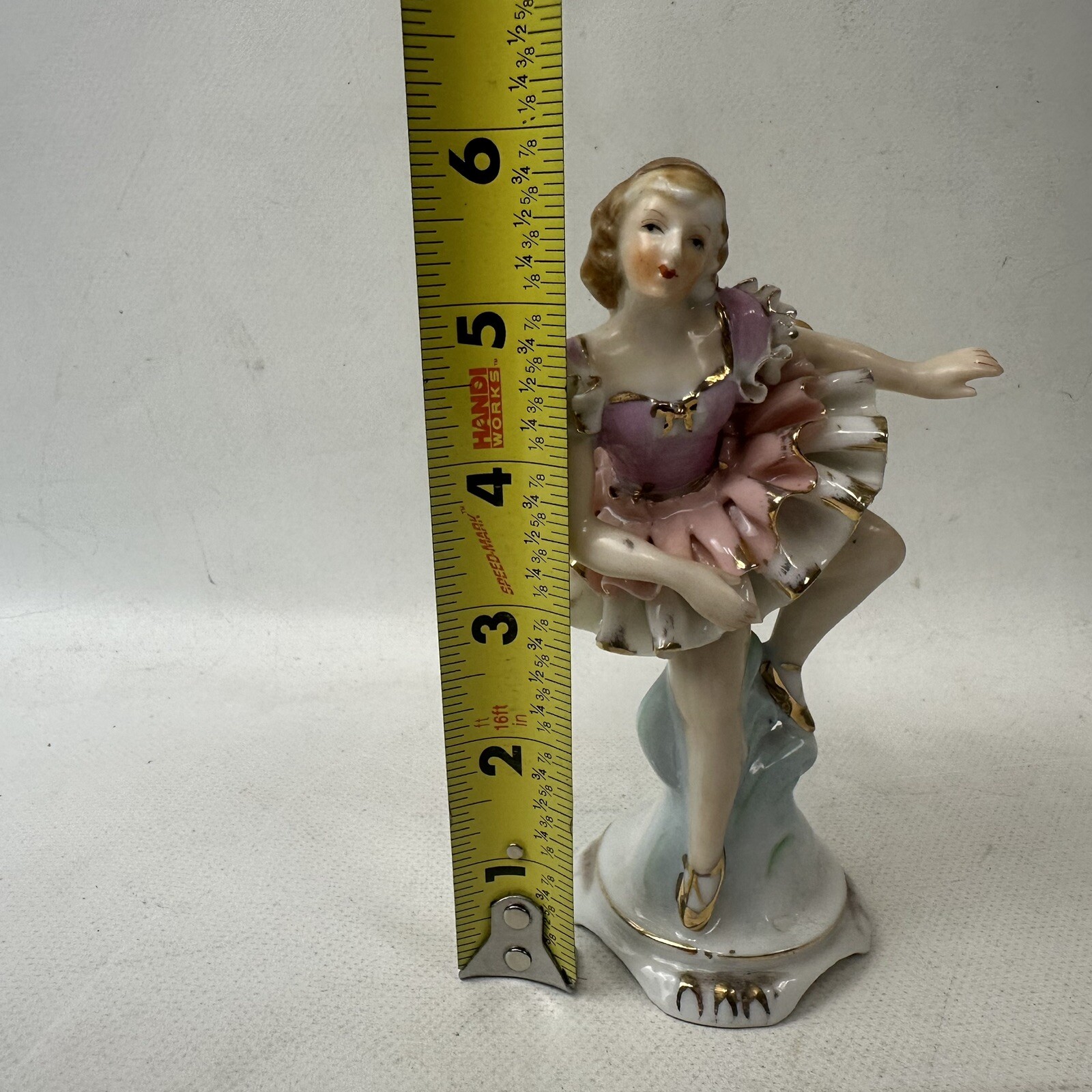 Vintage Ballerina Figure Girl Dancer Dancing Figurine 5 7/8” Tall Unknown Brand