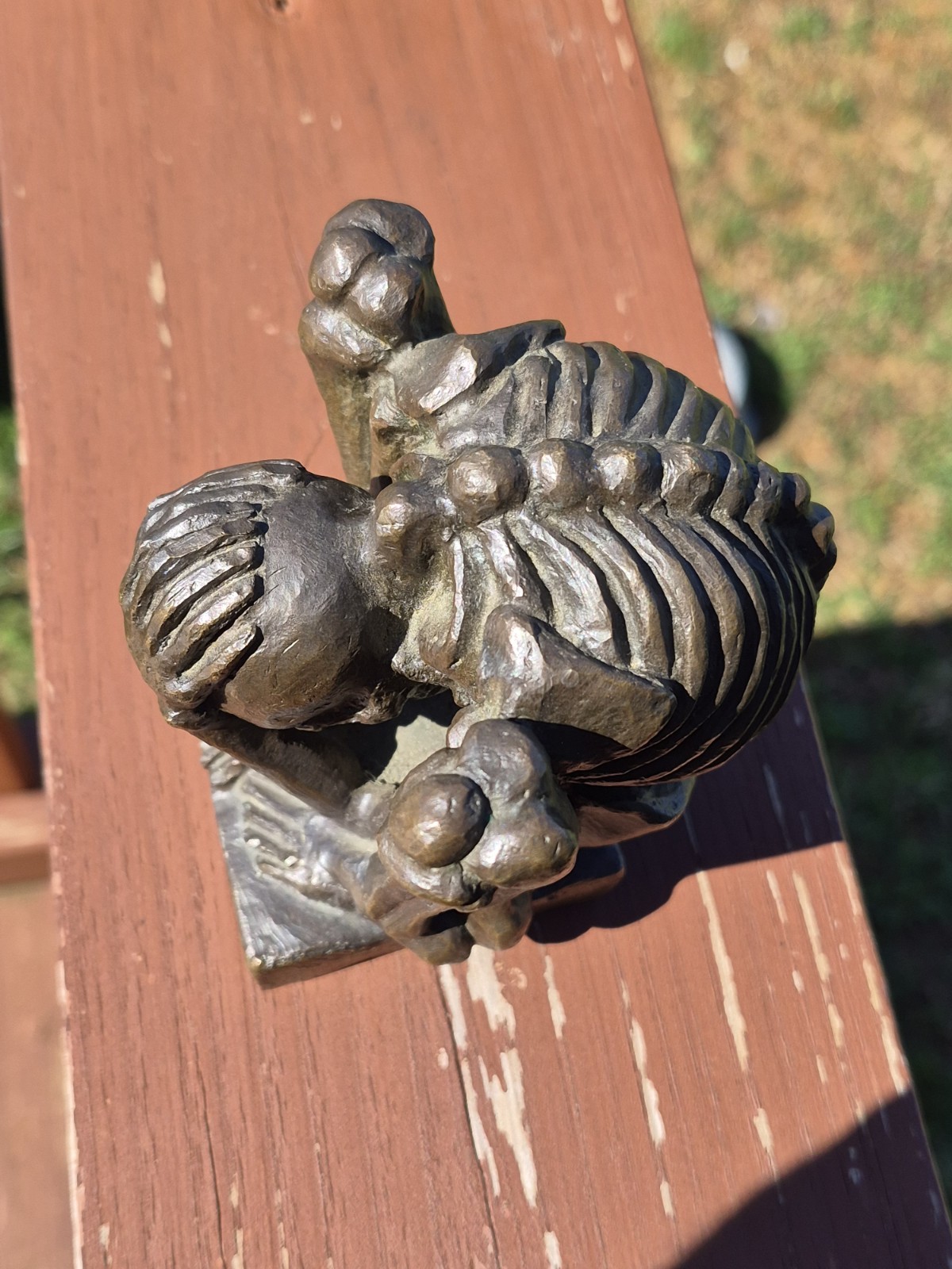 Small Surreal Bronze Sculpture Skeleton