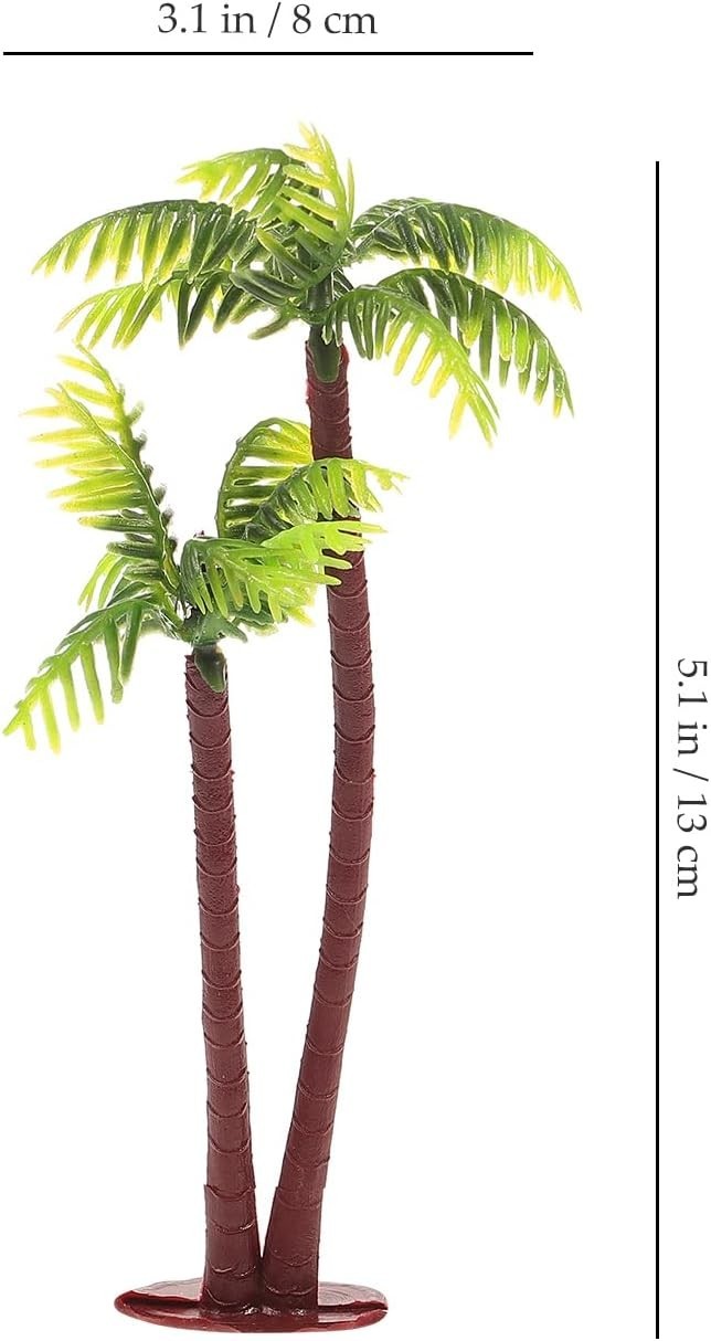 Miniature Palm Tree Decor Set 5pcs Fake Tropical Miniature Trees for Craft Ga…
