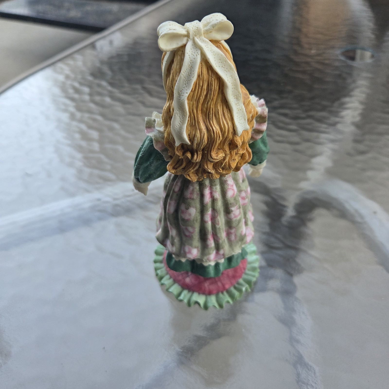 Cracker Barrel Teresa Porcelain Doll Figurine Girl Green Dress VTG