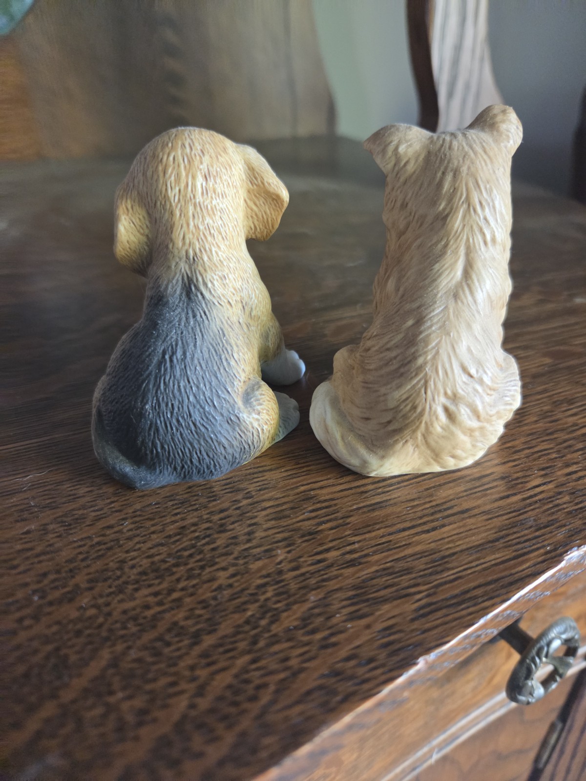 Homco Dog Figurines Beagle & Red Heeler Cattle Ceramic Puppies 8828 Vintage
