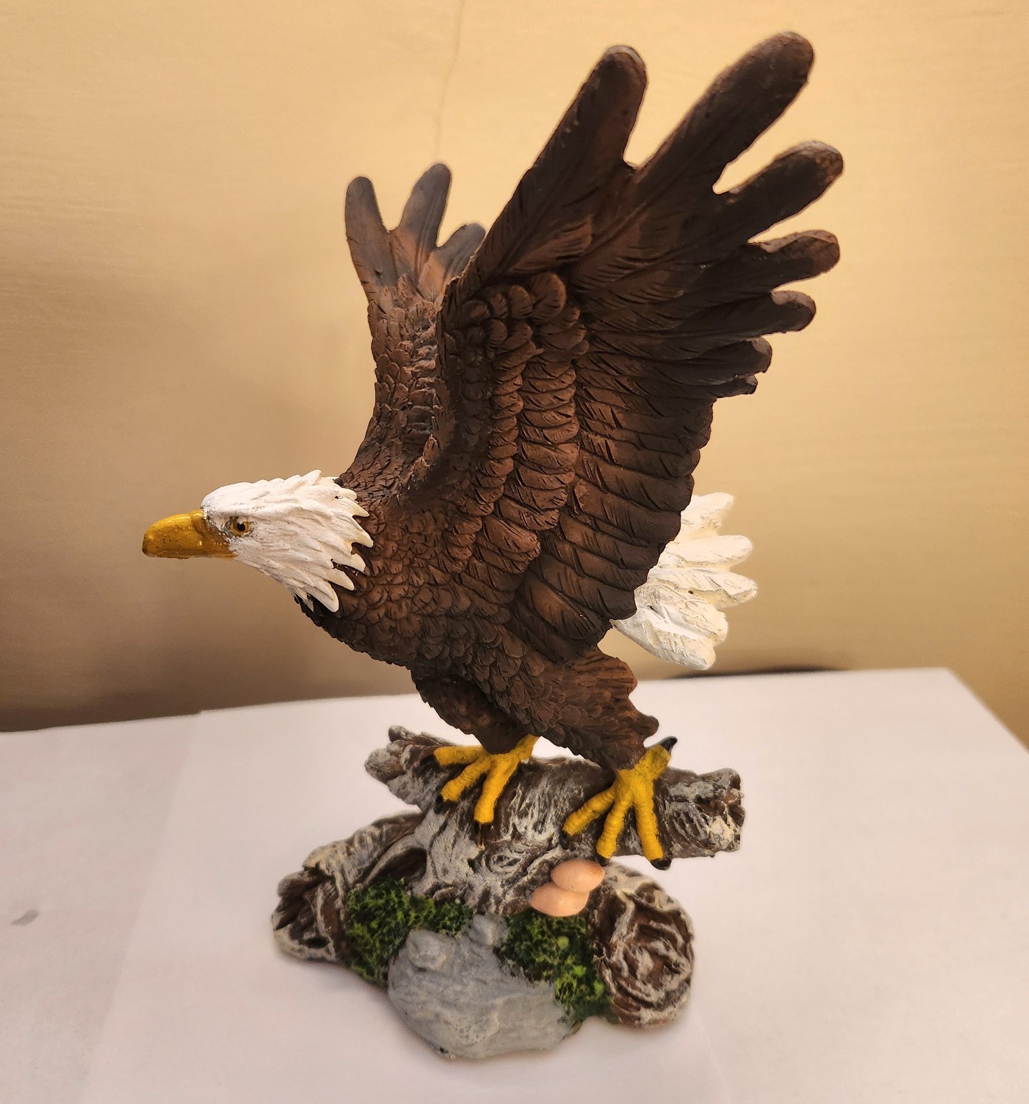 Beautiful Flying Eagle on Branch Figurine Indoor Home Decor