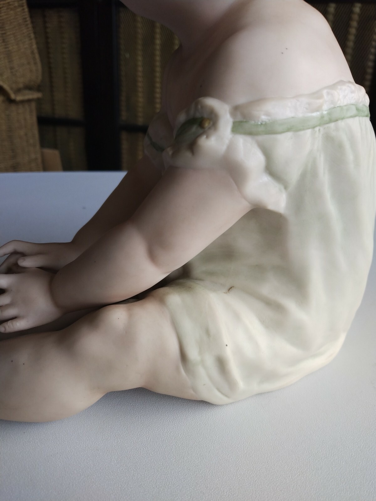 Collectable German Gebruder Huebach Bisque Piano Baby Figurine