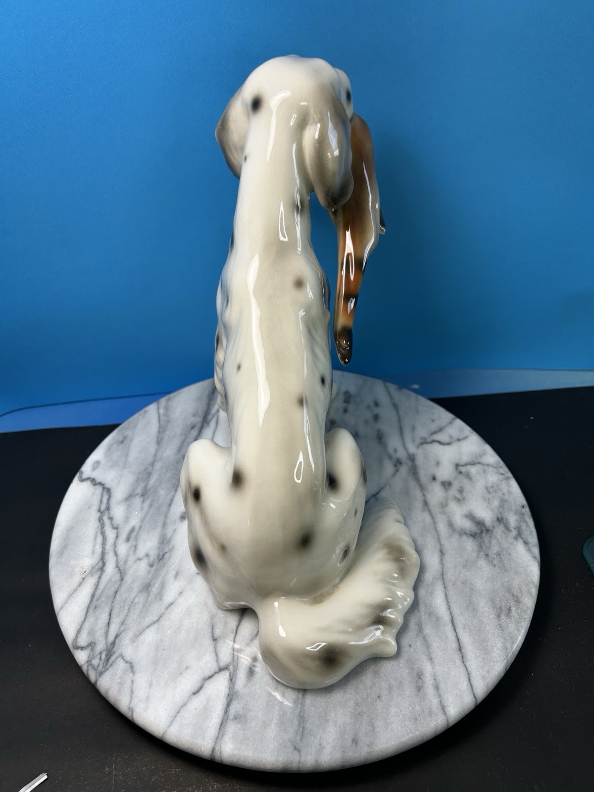 Vintage Keramos English Setter Carrying A Pheasant Bird Dog Figurine Austria 9”
