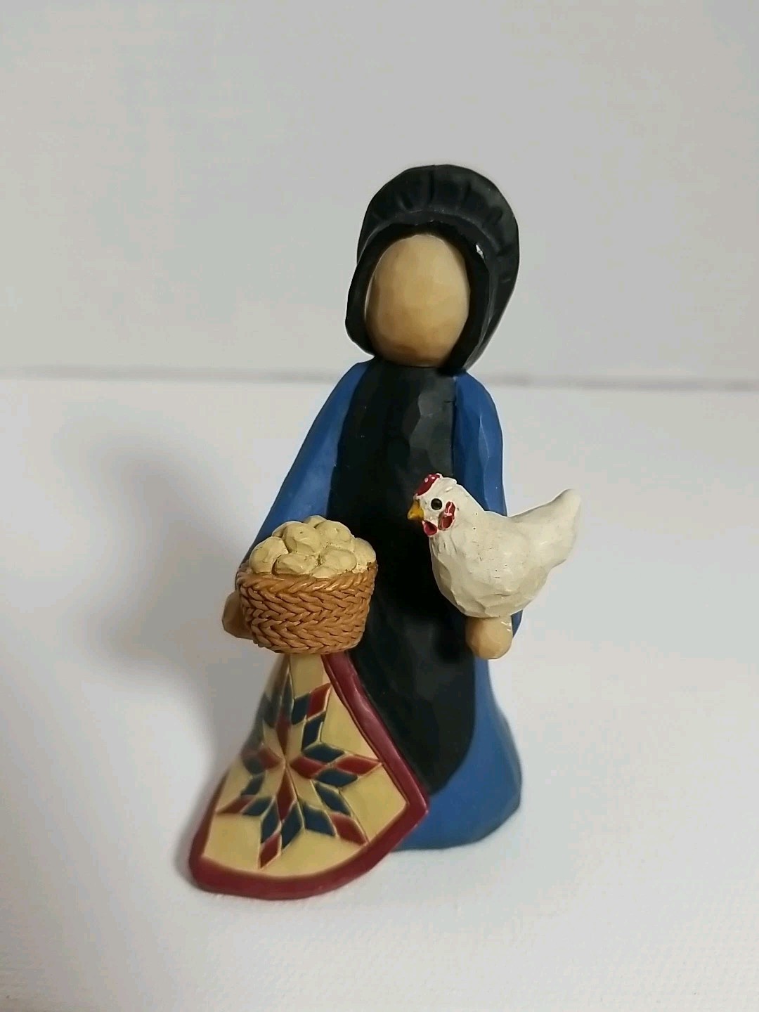 Esther O’Hara BLOSSOM BUCKET Amish Woman Patchwork Quilt Eggs Chicken