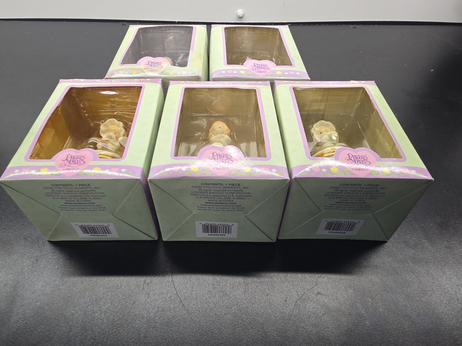 Precious Moments Figural Porcelain Hinged Box’s Lot Of 5
