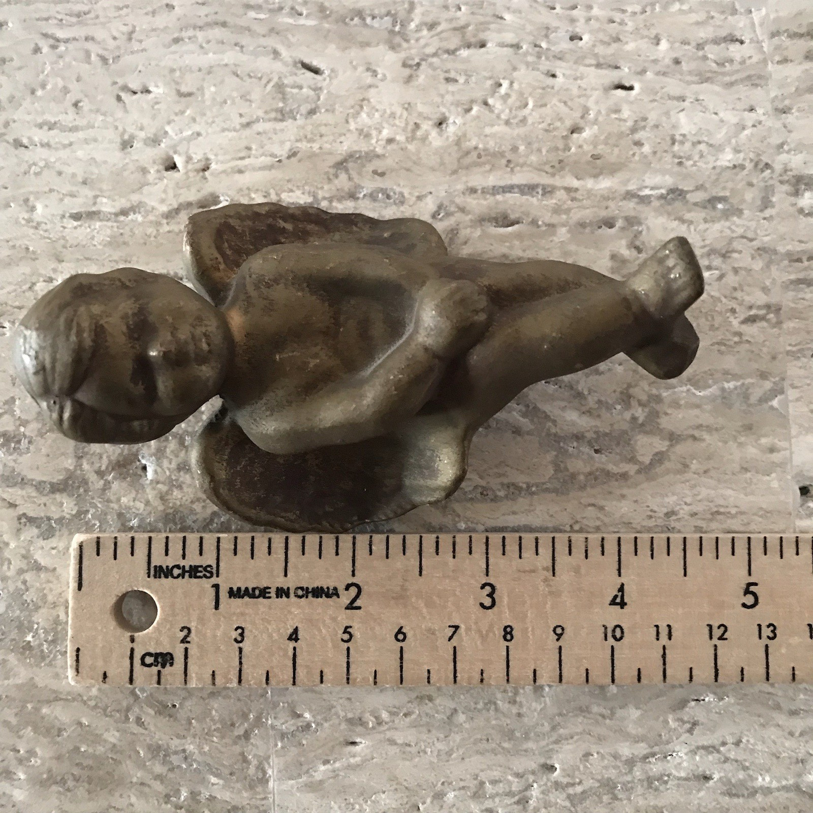 Vintage Cherub Angel Shelf Sitters Gold Patina Ceramic Figurines Victorian Decor