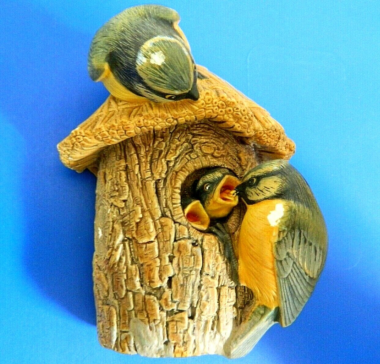 Bossons Congleton Chalkware 1967 BLUE TITS England approx. 6 .5″ tall