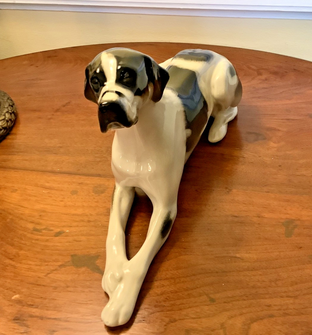 Russian LOMONOSOV English Pointer Porcelain Dog Figurine, Large