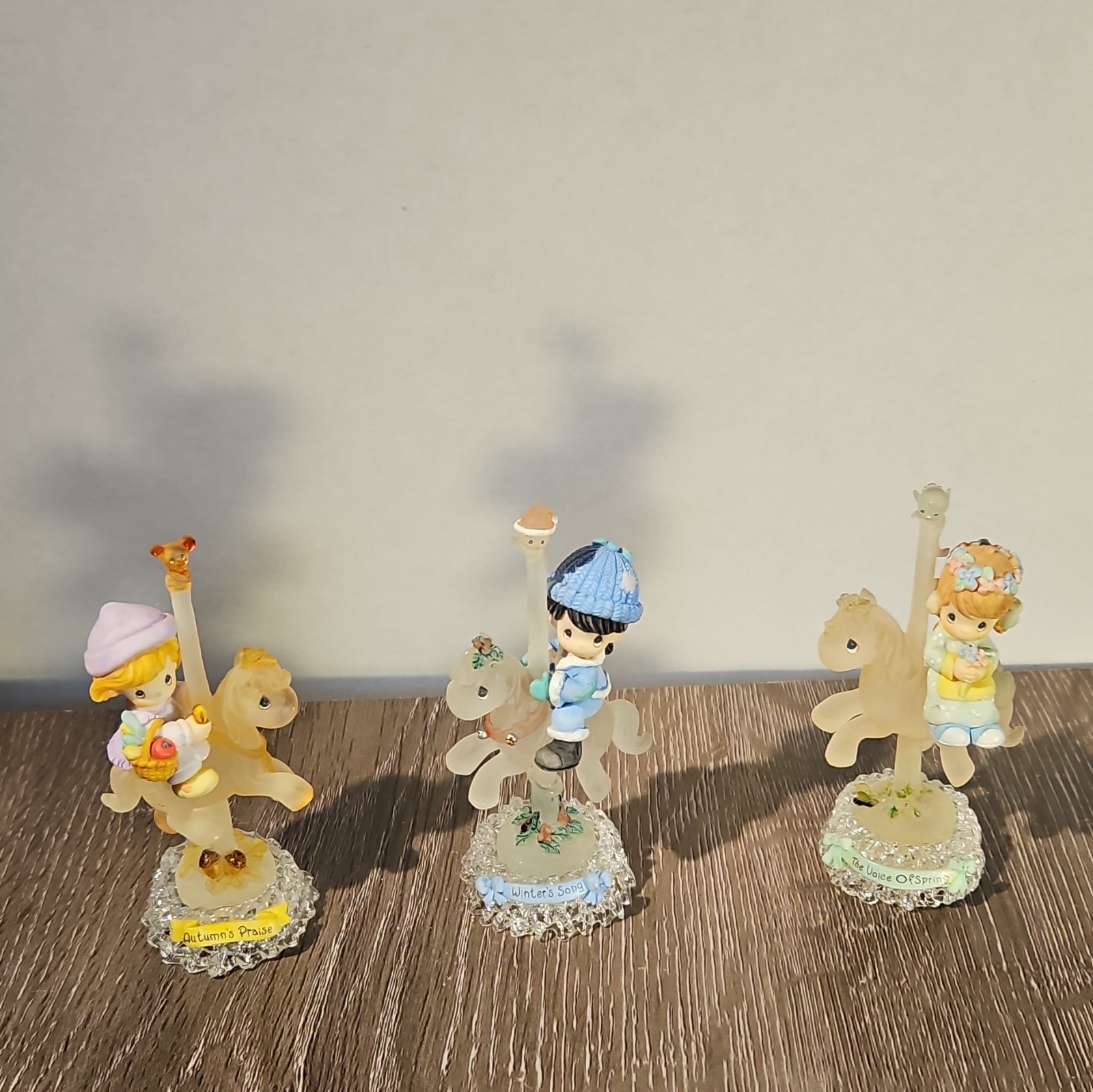 Precious Moments 2012 Carousel Horse Figurines Set of 3, Resin, Multicolor