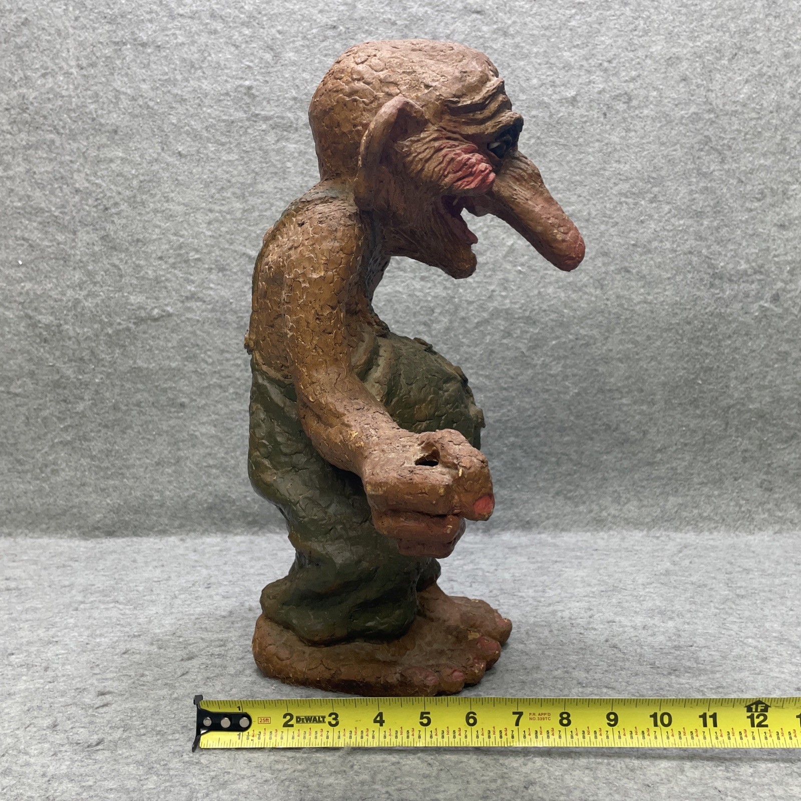 Vtg Norwegian Troll Figure w/Tail 16.75” Folk Art Good Luck Whimsy Protection