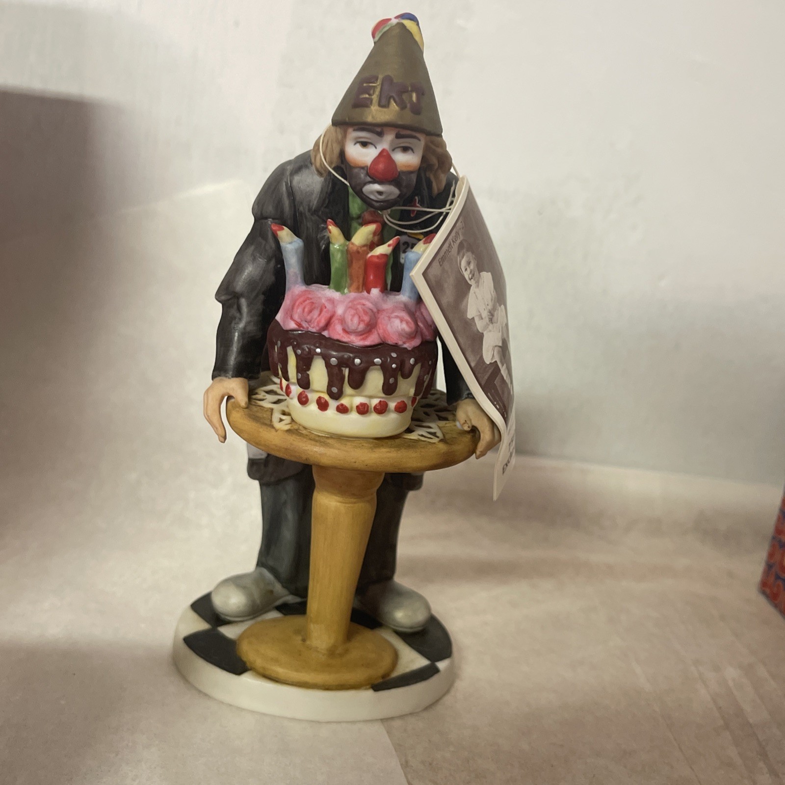 Emmett Kelly Jr Clown 75th Birthday Jubilee Porcelain Lambro Figurine Signed 6″