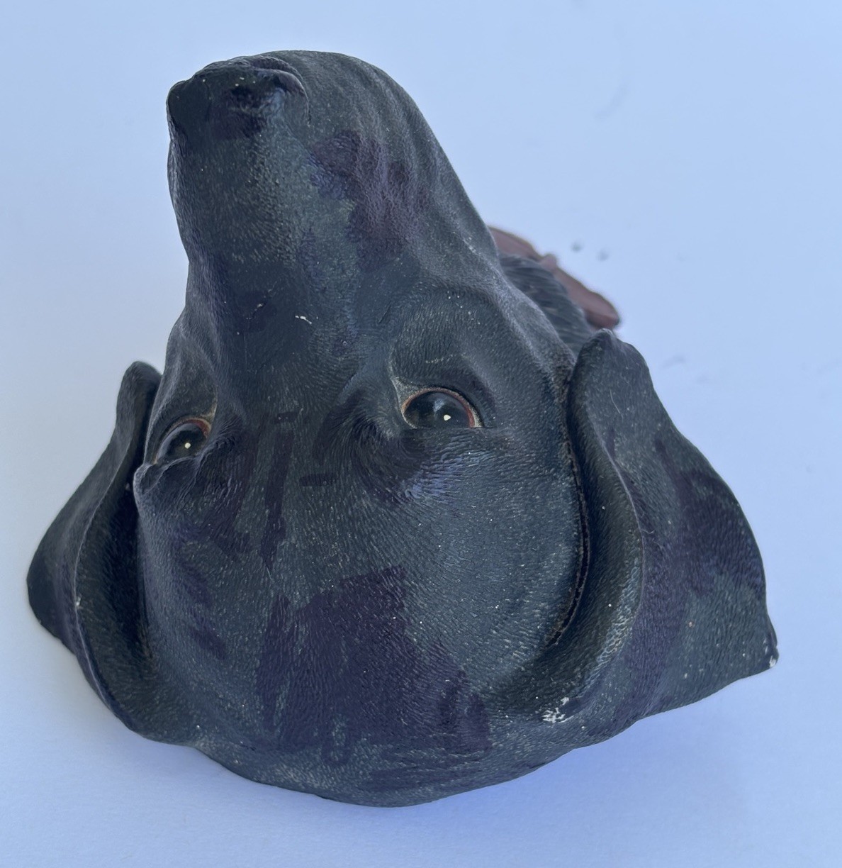 Bosson’s Black Lab Chalkware Head England 4 X 3.5 X 4″ 3D Wall Art Dog Bust