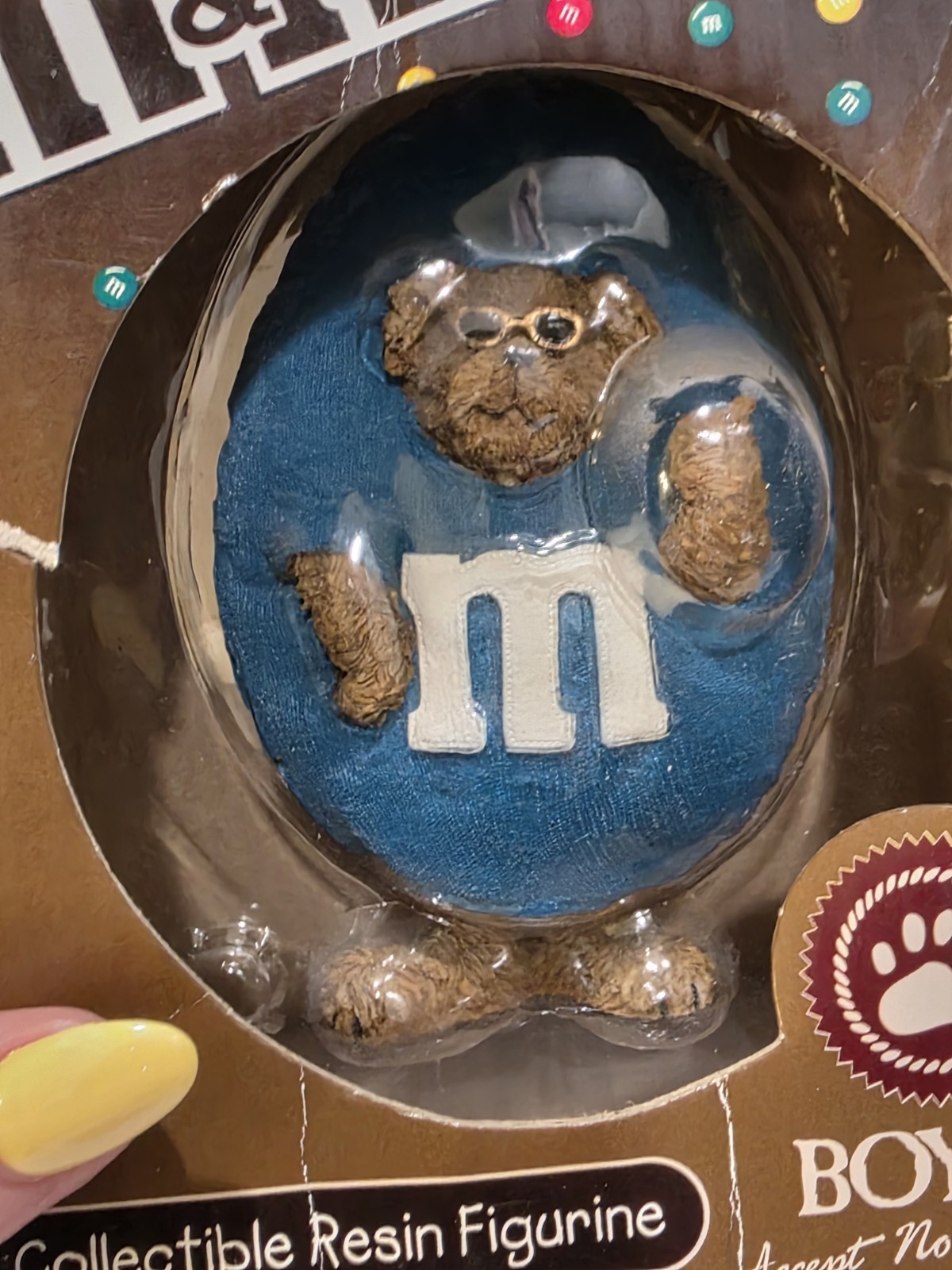 Boyds M&M’s Resin Bear Figurine 2005 Boxed Hand Painted Boyds Collection NIB