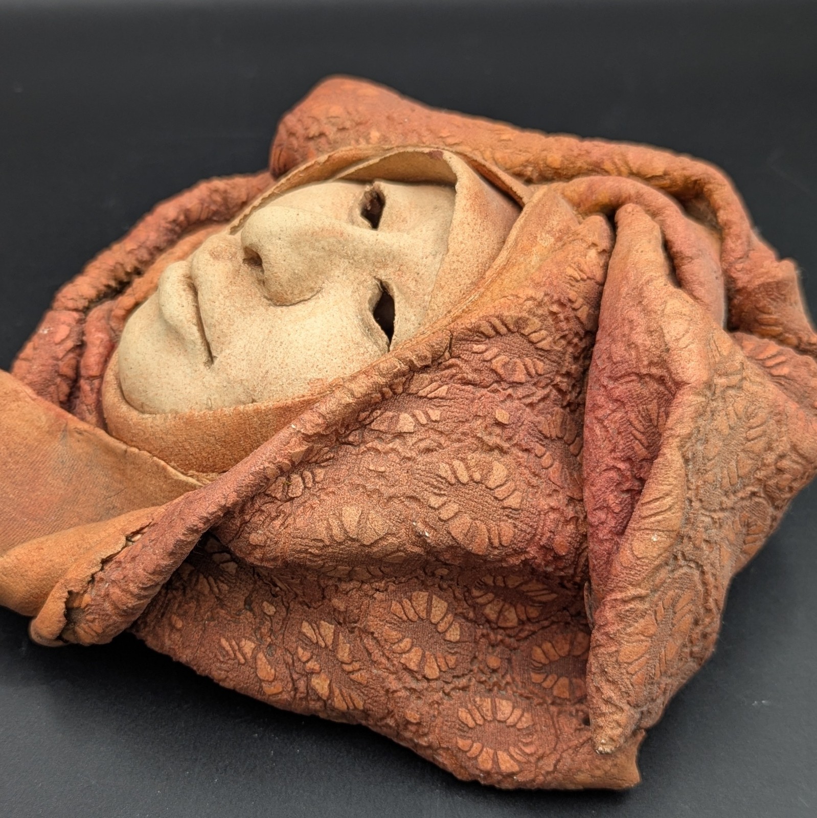 Clay Mask Wall Art ~ Eleanor Myers Morning ~ Very Realistic 8.5″ T x 7.5″ W