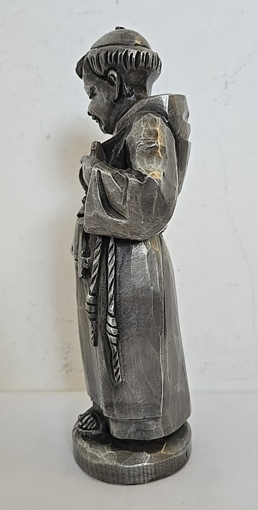 Aluminum Figure Friar Brother Holding a Pitcher Hand Made In Germany 7.75″ tall