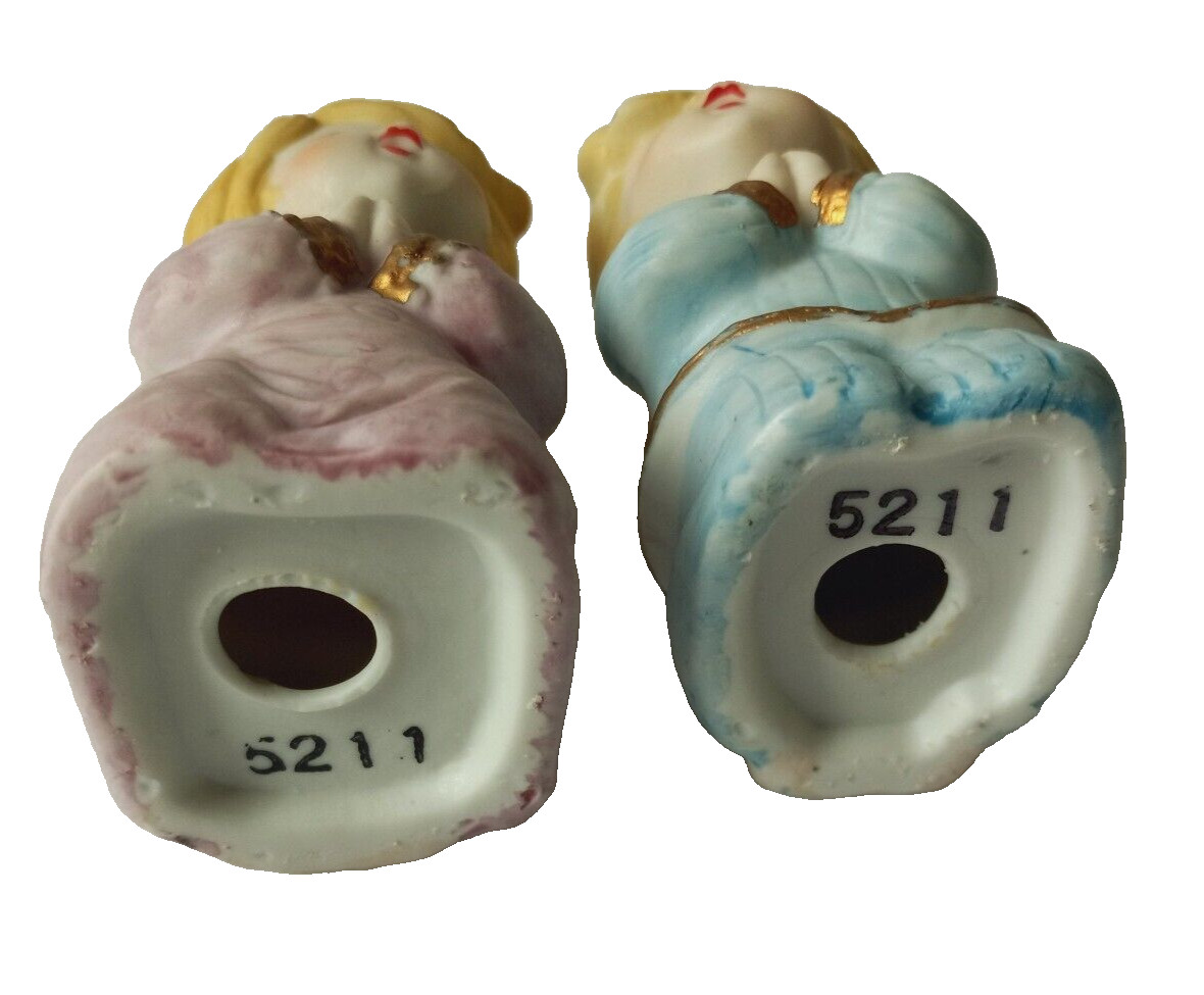 Vintage Homco 5211 Praying Boy and Girl Figurines Ceramic Bisque Christian