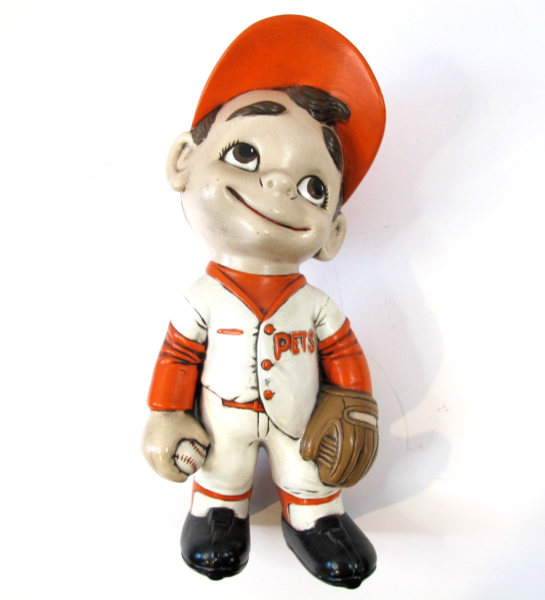 Vintage 70’s Atlantic Mold Ceramic Smiley Boy Baseball Player Pets