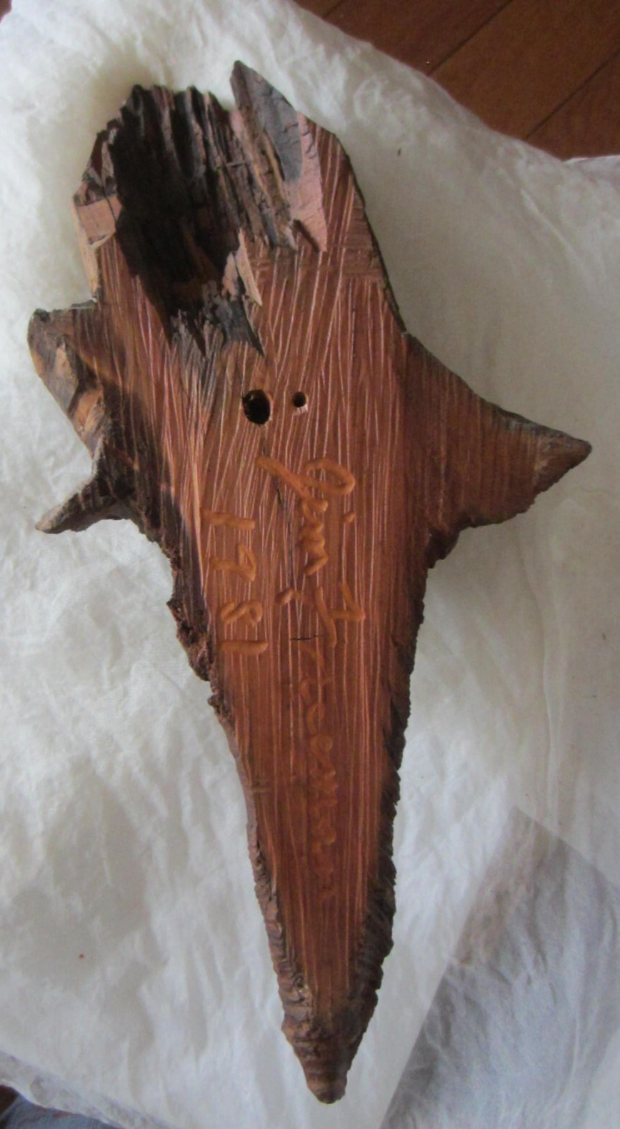 Hand Carved Wood Spirit Face Folk Art Vintage Wall Hanging Sculpture Signed 1981