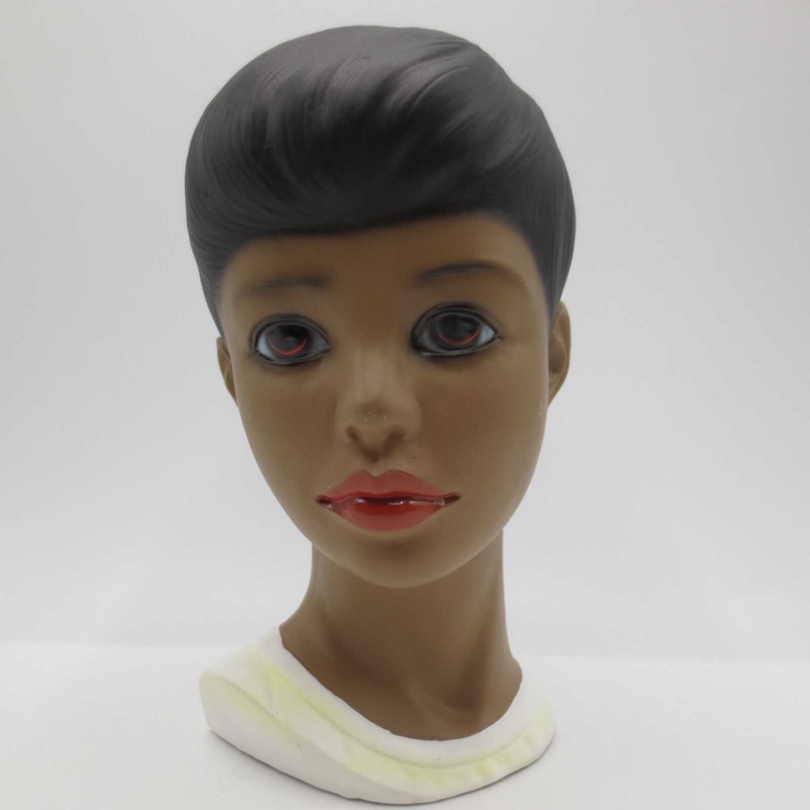 Vintage Lego Hawaiian Polynesian Boy Head Chalkware Bust Figurine Japan 7″