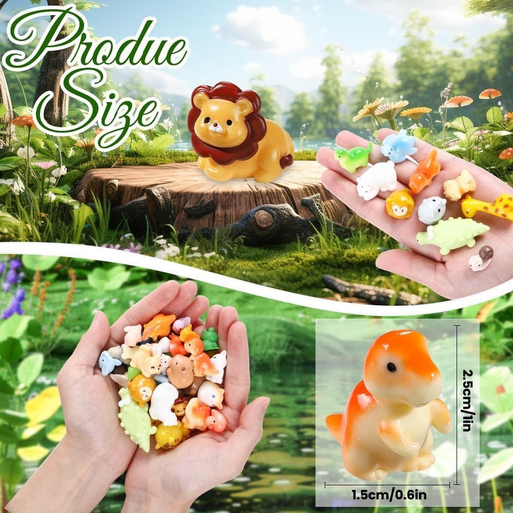 40pcs Miniature Resin Farm Animals – Perfect for Fairy Garden Creations
