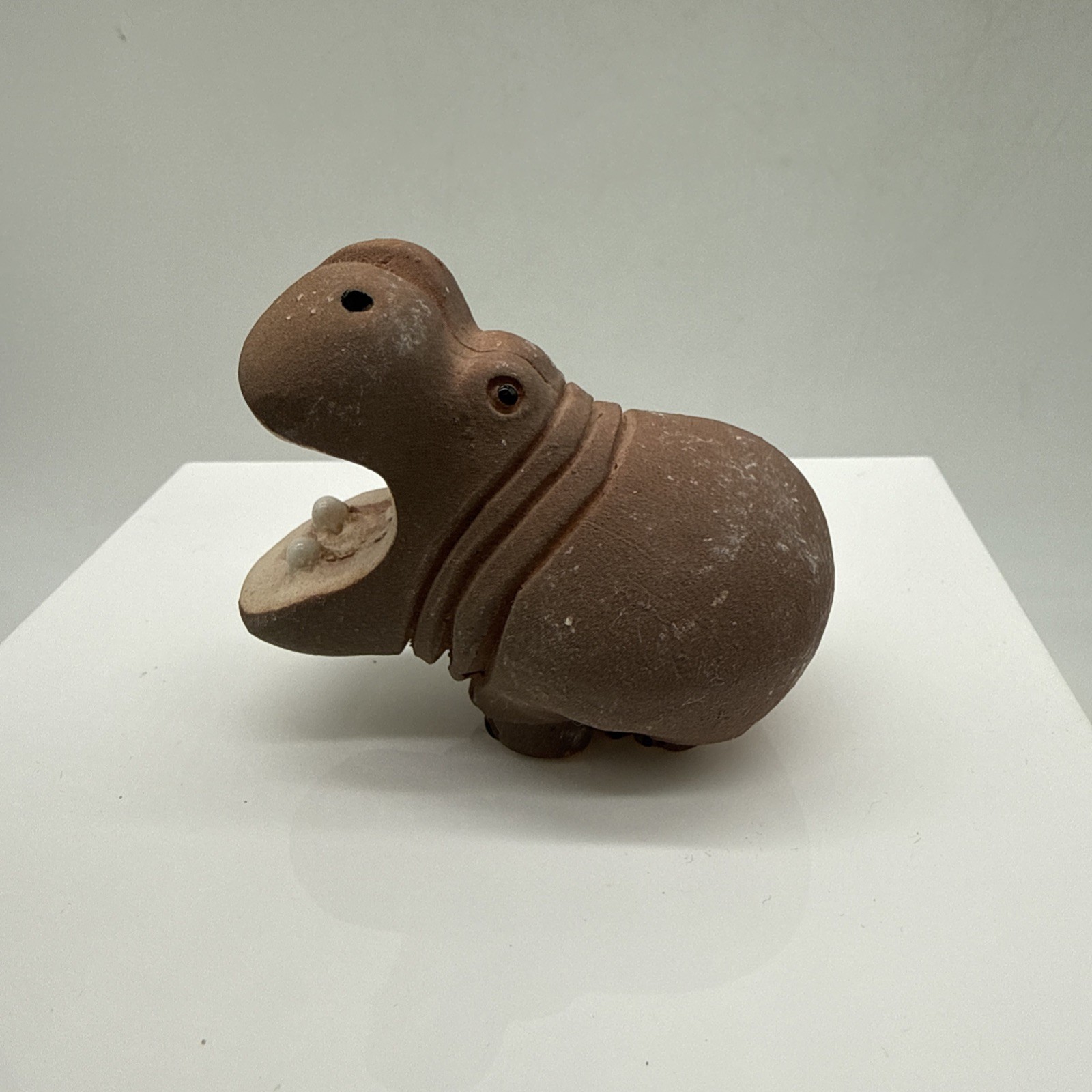 Vintage Artesania Rinconada Hippo Uruguay Ceramic Art Figurine ~2.5″