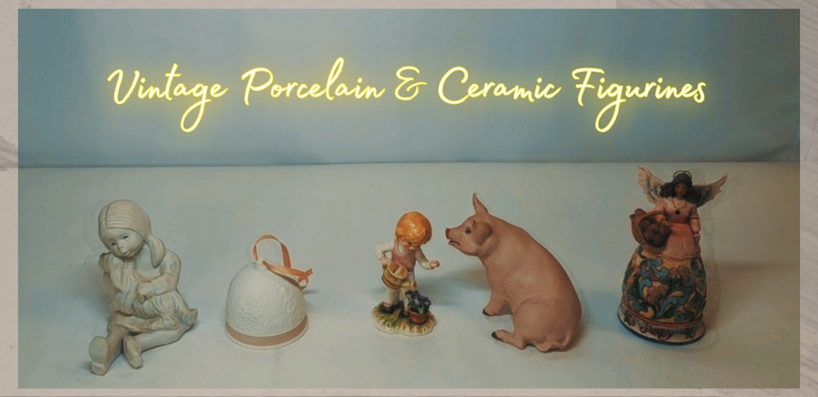Figurines Mixed Lot Of 5. Includes: Goebel, Grossman & More. Has Youtube Video