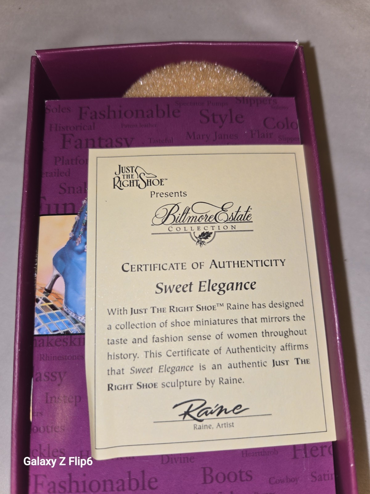 Just the Right Shoe by Raine Sweet Elegance Porcelain Beige Boxed 2000
