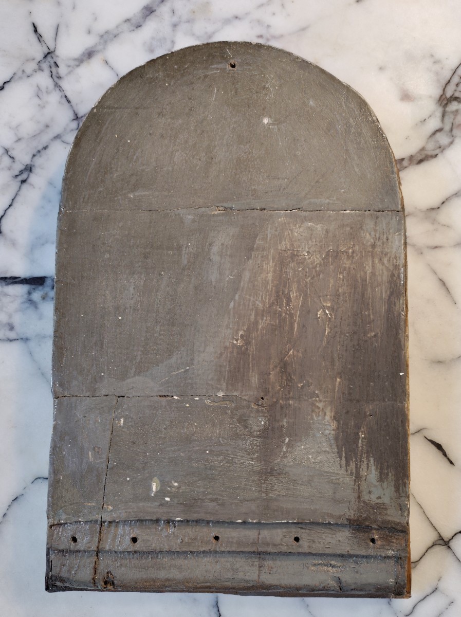 Antique France Gilded and Painted Wooden Tabernacle Door 18th Century