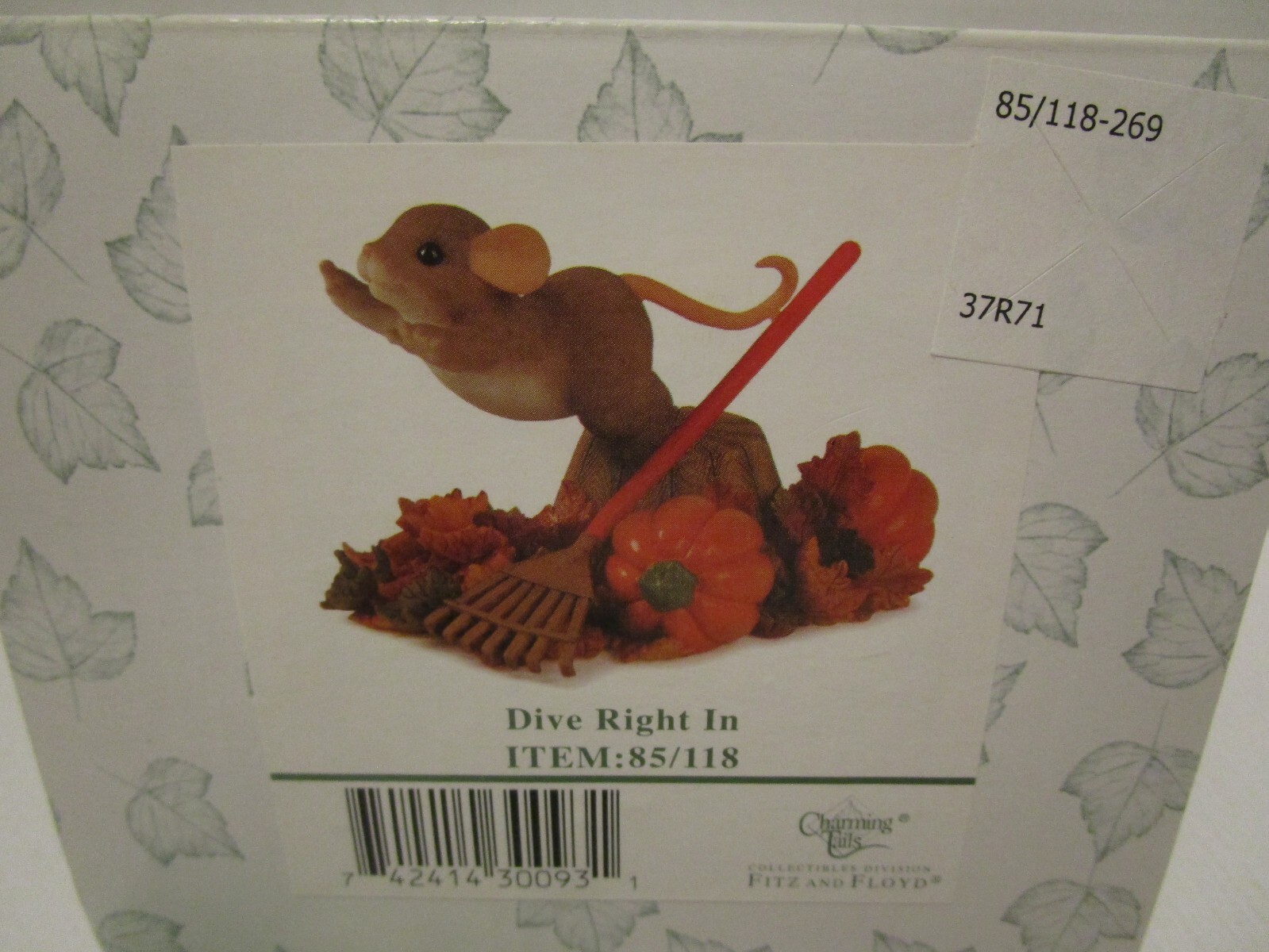 Charming Tails ~ Dive Right In ~ Fall Raking Leaves 85/118 Fitz and Floyd
