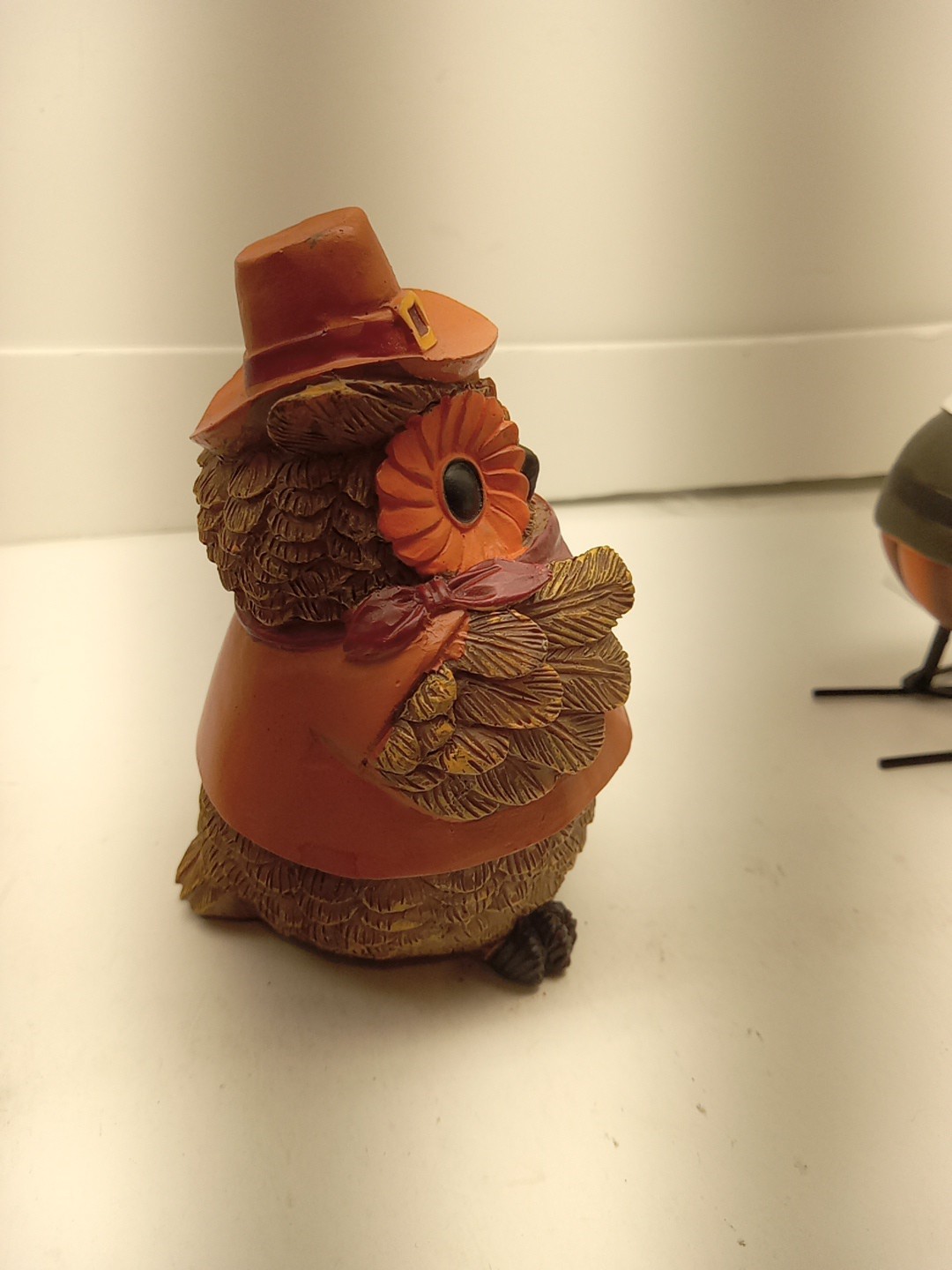 Thanksgiving 4 inch Resin Owl Figurines – Lot of 5 – Pumpkin, Pilgrim, Fall