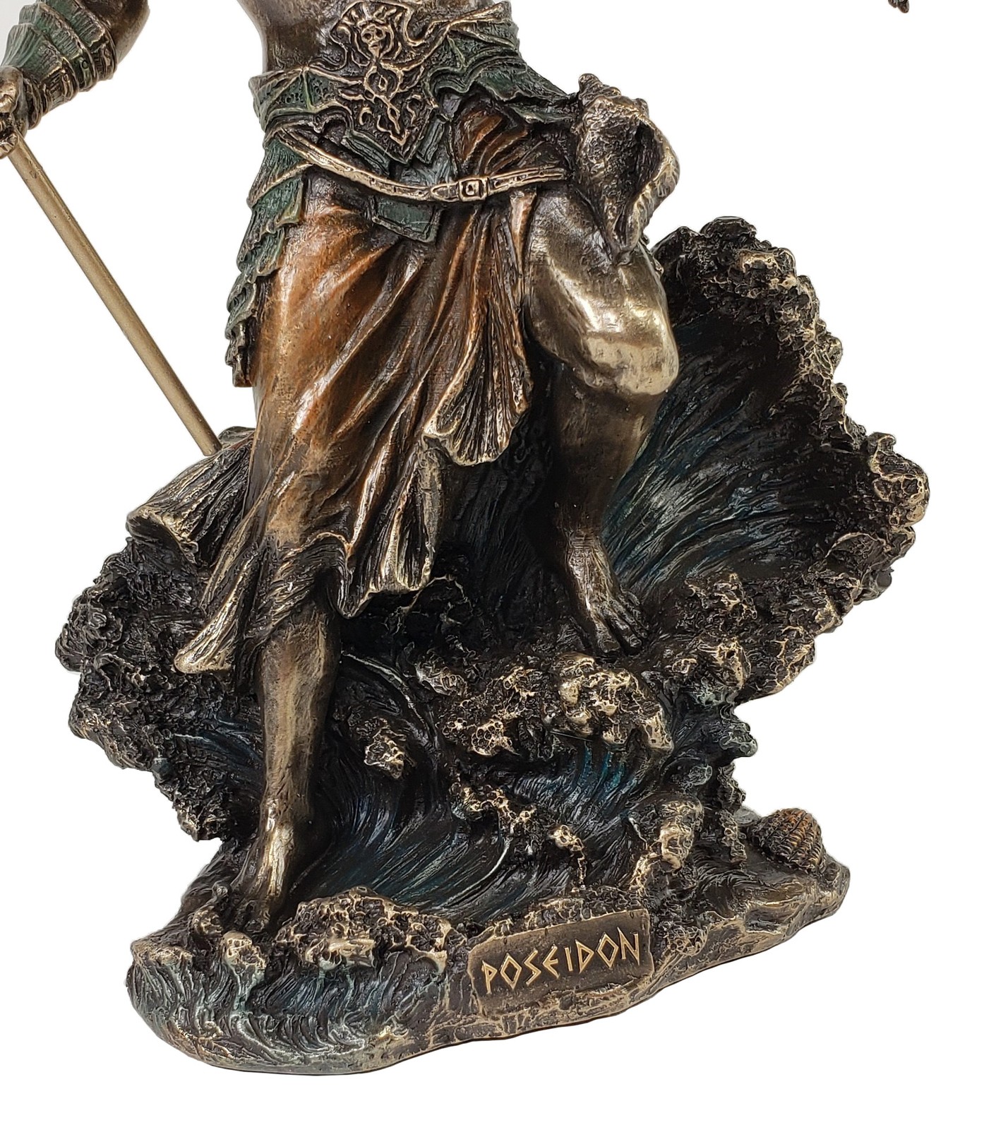 8 1/4″Poseidon Holding Trident GREEK MYTHOLOGY God of Sea Statue Bronze Color