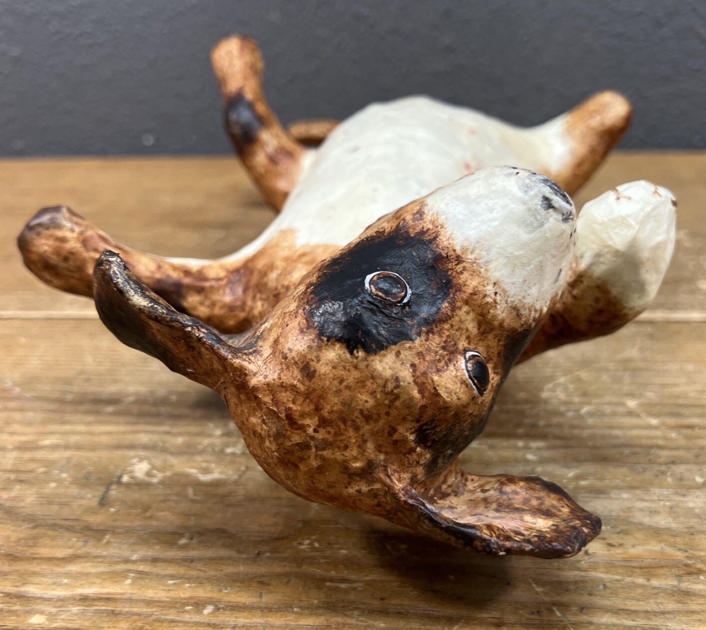 Paper Mache Dog Handmade 10 in Shelf Sitter