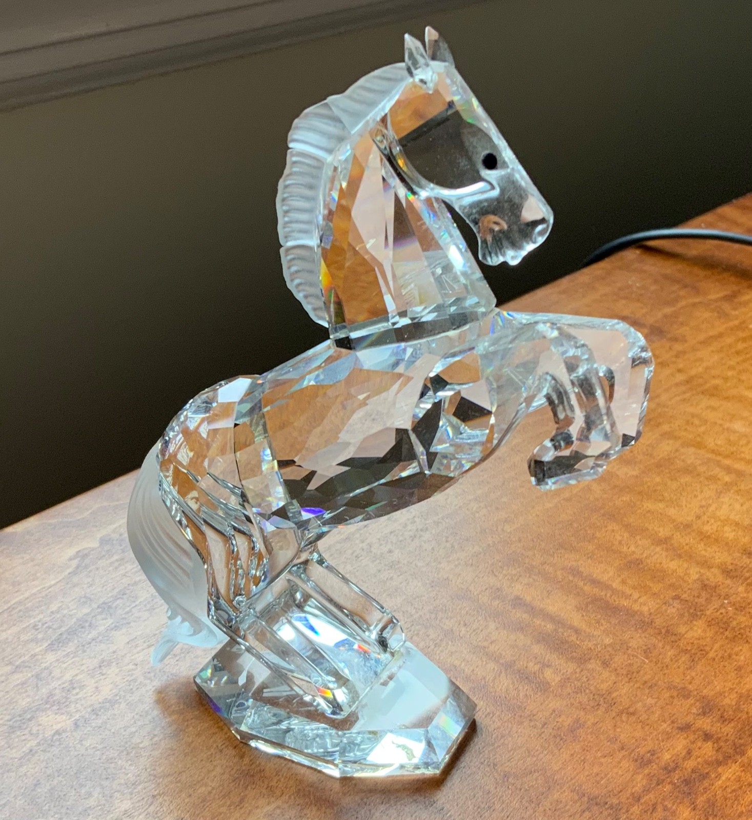 Swarovski Crystal White Stallion Horse Figurine 4 1/4″ 2005 Excel Cond Beauty!