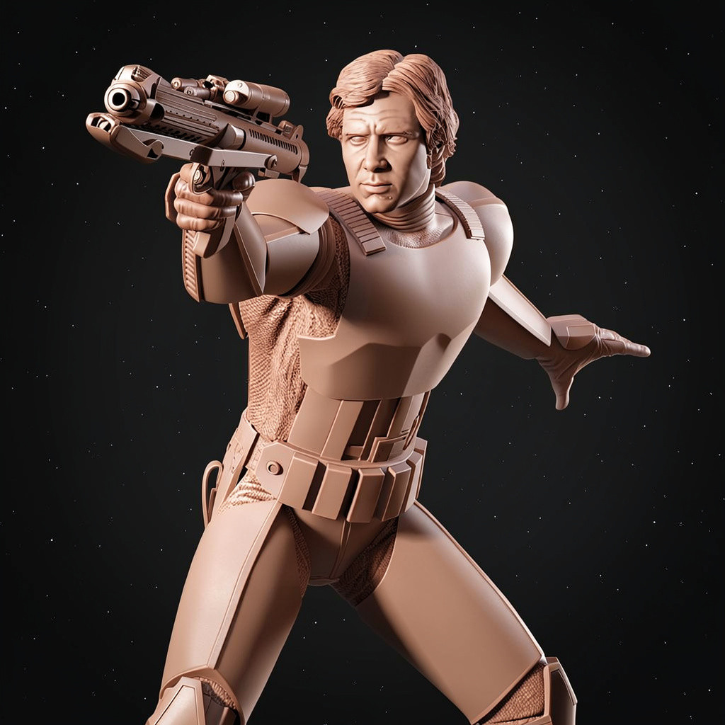 Han Solo Star Wars V1! 3D Printed 16k Res! HandPainted or Unpainted!