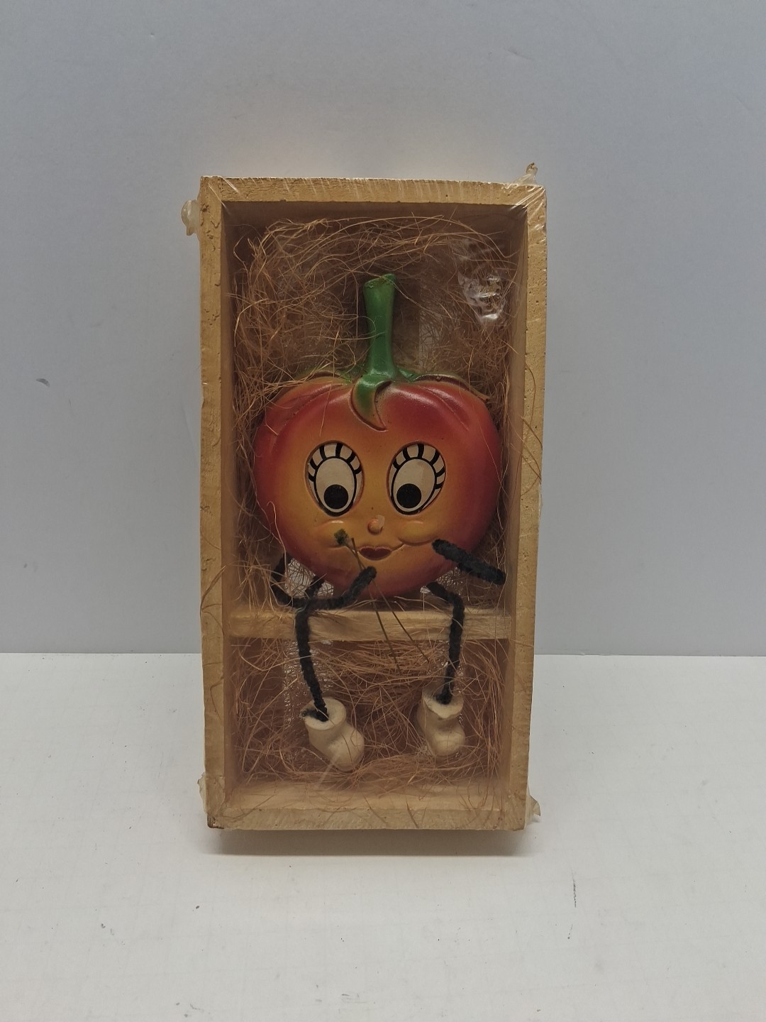 Vintage Funny Face Tomato, Sealed In Package, Possible Chalkware, Maker Unknown
