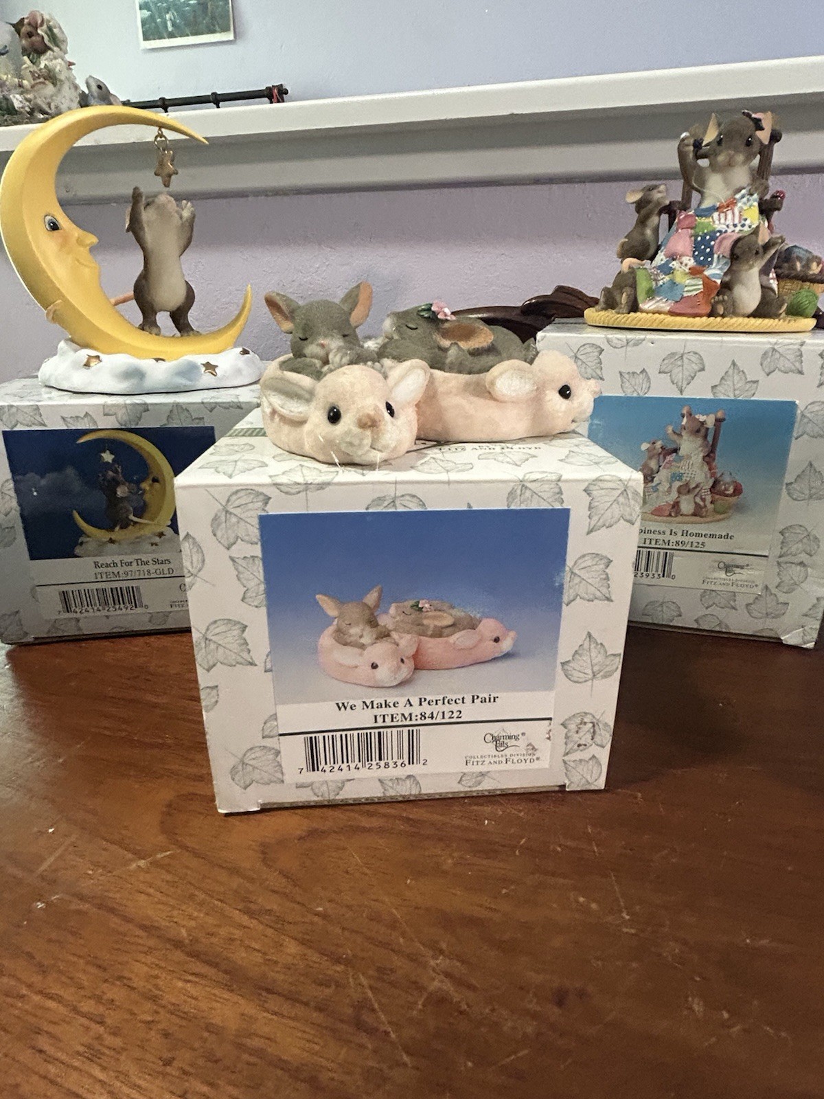 Fitz & Floyd CHARMING TAILS – Mouse Figurines Lot of 5 in Original Boxes