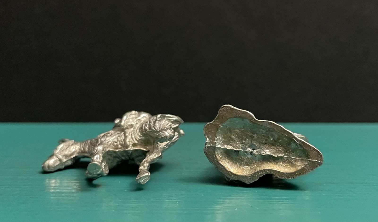 Pewter Western Prospector Miner Gold Pan Mining Donkey Burro Pack Mule Figurine