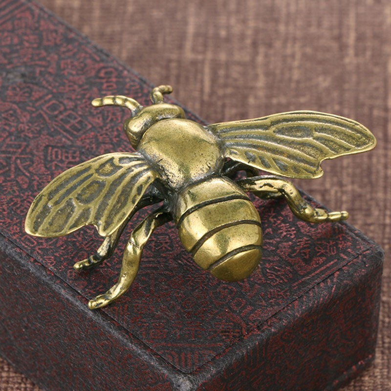 1 Pc Brass Bee Statue Animal Statue Toys Home Office Table Decoration Ornament