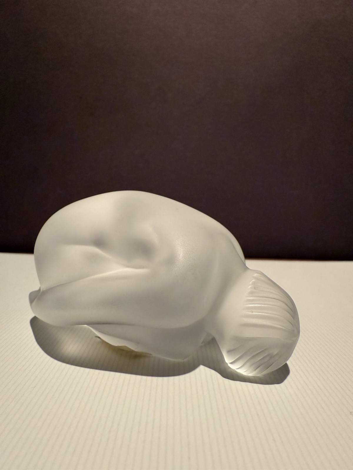 Lalique Resting Nude Folded Leaf Clear 11919 MINT Condition