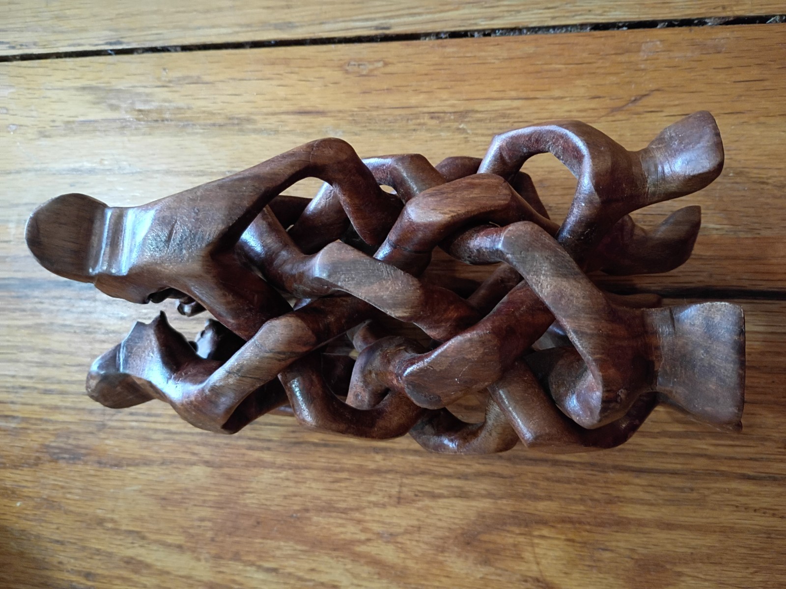 Interlocking 5 Wood Camel Stand / Pedestal Handcrafted Teak Wood Brown