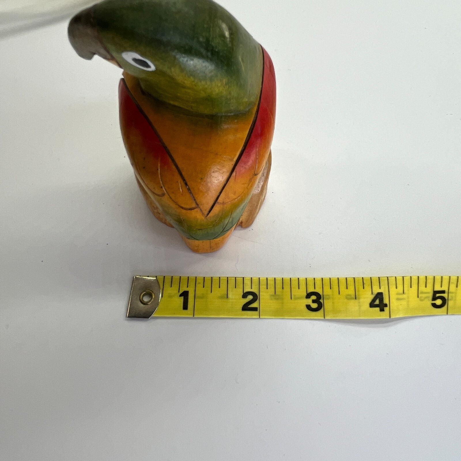 Balsa Wood Carved Bird Parrot Macaw Colorful Lightweight