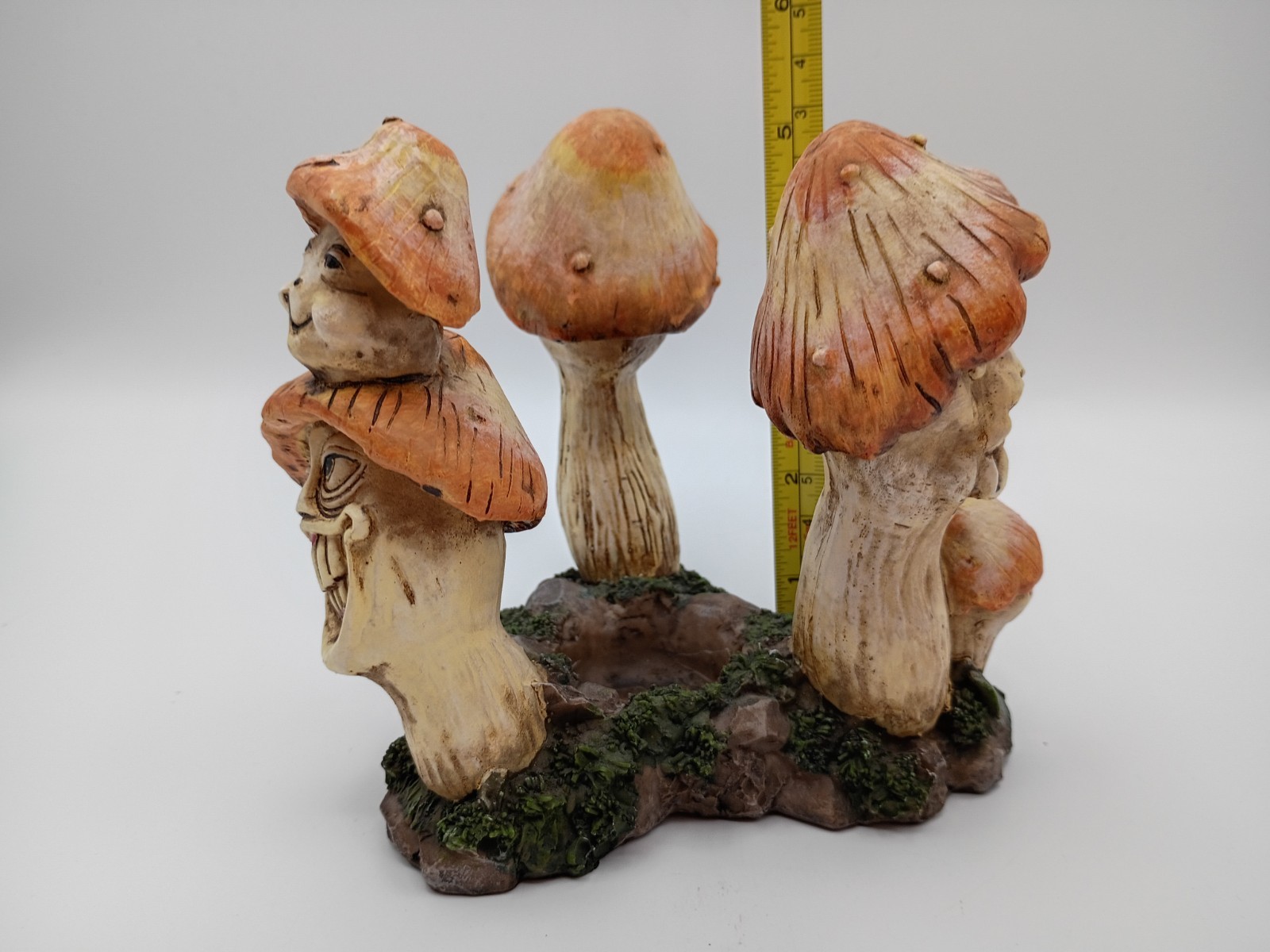 Comical Cartoon Five Headed Mushroom Figurine Resin