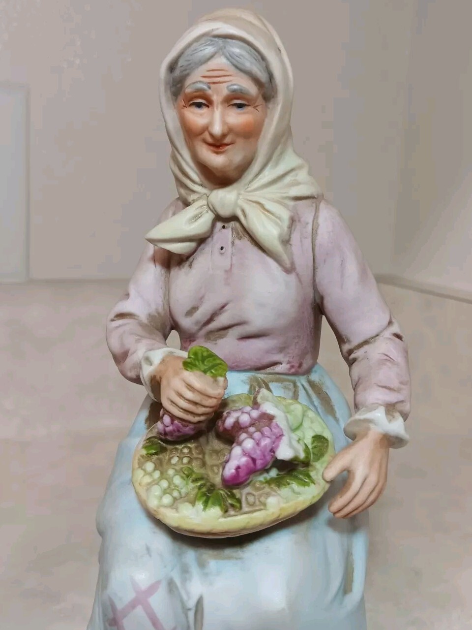 Pair HOMCO Porcelain Old Man Woman Figurines Peasant Harvest #1433 Farmers