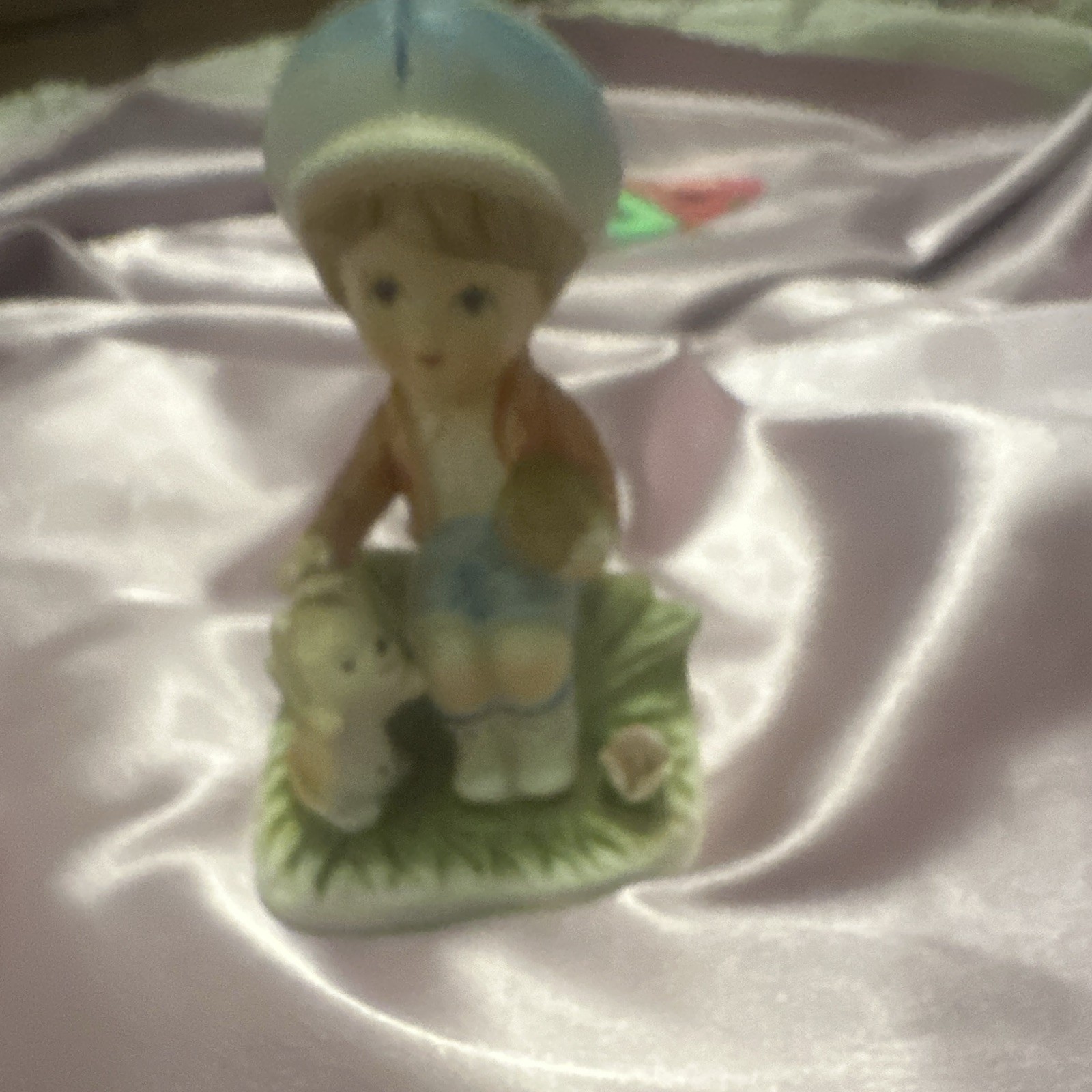 Small Multicolor Ceramic Boy Figurine People & Animals Theme Kids Decor