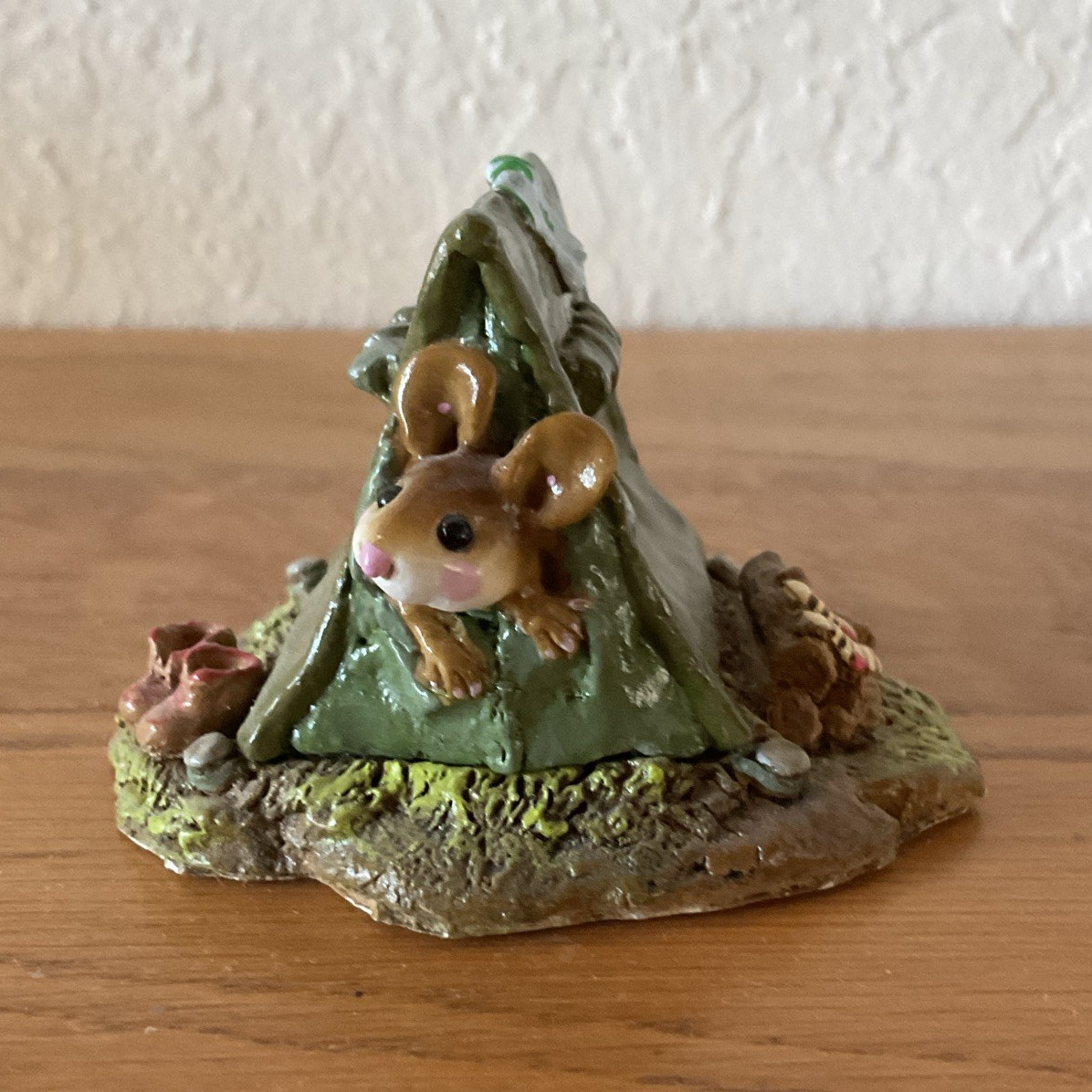 Wee Forest Folk Mouse Camping Tent Figurine Annette Petersen 1994