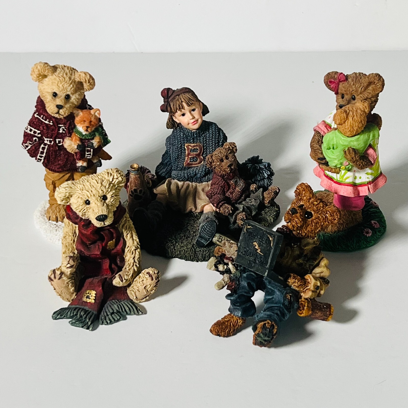 Boyd’s Bears and Friends Figurines 1990’s – Lot of 5 – Country Folk Rustic